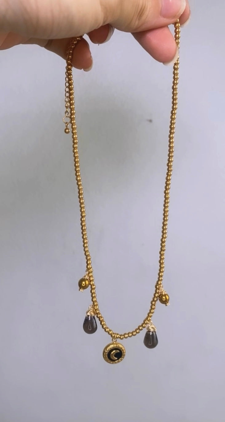Black moon necklace