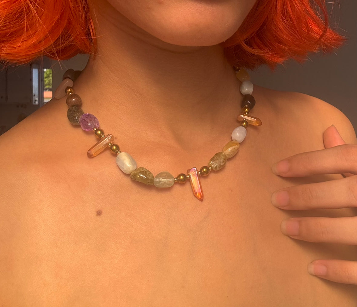 Orange chunky vibe necklace